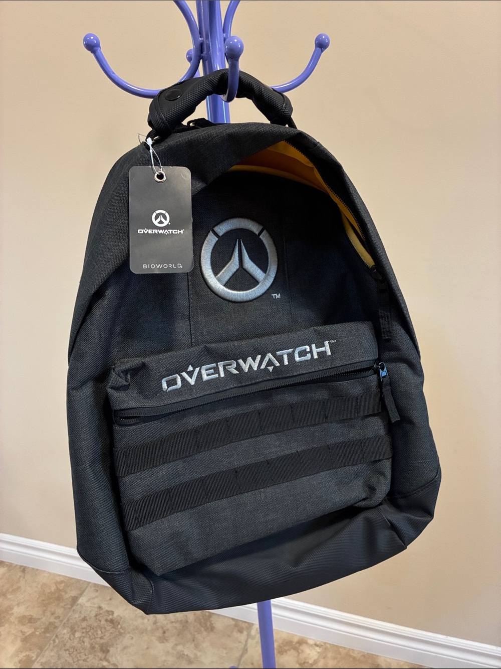 Bioworld Overwatch Men's Backpack NEW canvas sturdy Black laptop bag rare